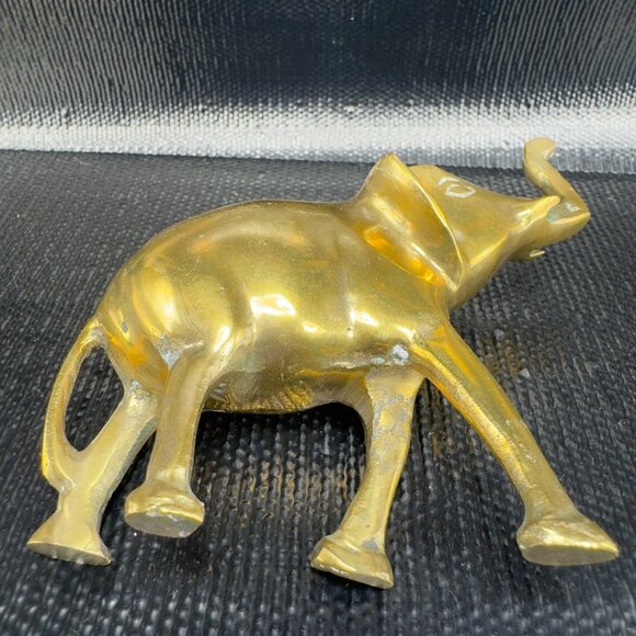 Vintage 1980s Heavy Metal Brass Elephant Figurine Set 2 Figure Decorative VTG - Picture 13 of 13
